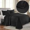Superior Solitaire Cotton 3 Piece Bedspread Set, Home Bed Decor, Decorative Textured Bed Spread, 2 Pillow Shams, Airy Blanket, Matelasse Coverlet Bedding, All-Season Accent Blanket, Twin, Black