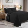 Superior 100% Cotton Basket Weave Bedspread with Shams, All-Season Premium Cotton Matelasse Jacquard Bedding, Quilted-Look Geometric Basket – Queen, Denim Blue(Black)