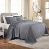 Superior 100% Cotton Basket Weave Bedspread with Shams, All-Season Premium Cotton Matelasse Jacquard Bedding, Quilted-Look Geometric Basket, Full, Black(Grey)