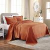 Superior 100% Cotton Basket Weave Bedspread with Shams, All-Season Premium Cotton Matelasse Jacquard Bedding, Quilted-Look Geometric Basket, Full, Black(Mandarin)