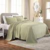 Superior 100% Cotton Basket Weave Bedspread with Shams, All-Season Premium Cotton Matelasse Jacquard Bedding, Quilted-Look Geometric Basket, Full, Black(Sage)