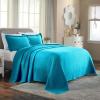 Superior 2 Piece Celtic Circles Cotton Bedspread Set, Decorative Bed Spread, Home Bed Decor, 1 Pillow Sham, Medium Weight Blanket, Matelasse Coverlet Bedding, Wedding Ring Design, Twin, Ivory(Peacock Blue)