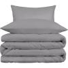 Superior 800 Thread Count Cotton Rich Duvet Cover Set, Soft Blanket Cover with Button Closure, Luxury Pillow Shams, Elegant Daily Use, Master/ Guest Bedroom Basics, Full/Queen, Grey(Light Grey)
