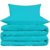 Superior 800 Thread Count Cotton Rich Duvet Cover Set, Soft Blanket Cover with Button Closure, Luxury Pillow Shams, Elegant Daily Use, Master/ Guest Bedroom Basics, Full/Queen, Grey(Teal)