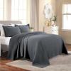 Superior Cotton Fleur De Lis Bedspread Set, Warm Blankets, All-Season Bedding, Bedroom Decor, Decorative Boho Medallion Coverlet, Includes 1 Bedspread, 2 Pillow Shams, Queen, Black(Grey 03 – Z)