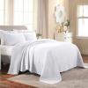 Superior Cotton Fleur De Lis Bedspread Set, Warm Blankets, All-Season Bedding, Bedroom Decor, Decorative Boho Medallion Coverlet, Includes 1 Bedspread, 2 Pillow Shams, Queen, Black(White 03 – Z)