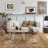 Superior Indoor Area Rug, Traditional Floral Classic Floor Decor for Bedroom, Entryway, Hallway, Office, Living/Dining, Plush Carpet Cover, Palmyra Collection, 5′ Round, Chocolate(Beige)