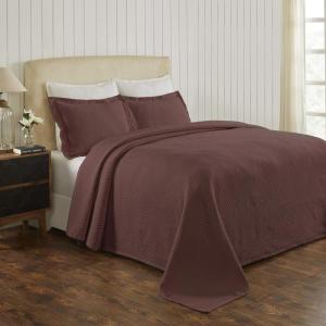 Superior 100% Cotton Basket Weave Bedspread with Shams, All-Season Premium Cotton Matelasse Jacquard Bedding, Quilted-Look Geometric Basket – Queen, Denim Blue(Chocolate)
