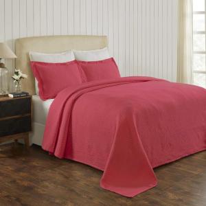 Superior 100% Cotton Basket Weave Bedspread with Shams, All-Season Premium Cotton Matelasse Jacquard Bedding, Quilted-Look Geometric Basket – Queen, Denim Blue(Cranberry)