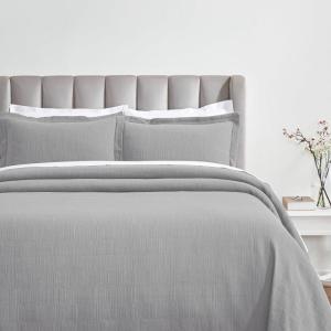 Superior 2 Piece Celtic Circles Cotton Bedspread Set, Decorative Bed Spread, Home Bed Decor, 1 Pillow Sham, Medium Weight Blanket, Matelasse Coverlet Bedding, Wedding Ring Design, Twin, Ivory(Grey)