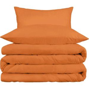 Superior 800 Thread Count Cotton Rich Duvet Cover Set, Soft Blanket Cover with Button Closure, Luxury Pillow Shams, Elegant Daily Use, Master/ Guest Bedroom Basics, Full/Queen, Grey(Rust)