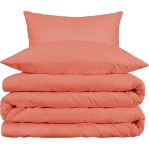 Superior 800 Thread Count Cotton Rich Duvet Cover Set, Soft Blanket Cover with Button Closure, Luxury Pillow Shams, Elegant Daily Use, Master/ Guest Bedroom Basics, Full/Queen, Grey(Coral)
