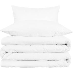 Superior 800 Thread Count Cotton Rich Duvet Cover Set, Soft Blanket Cover with Button Closure, Luxury Pillow Shams, Elegant Daily Use, Master/ Guest Bedroom Basics, Full/Queen, Grey(White)