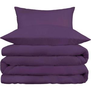 Superior 800 Thread Count Cotton Rich Duvet Cover Set, Soft Blanket Cover with Button Closure, Luxury Pillow Shams, Elegant Daily Use, Master/ Guest Bedroom Basics, Full/Queen, Grey(Plum)