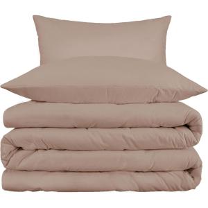 Superior 800 Thread Count Cotton Rich Duvet Cover Set, Soft Blanket Cover with Button Closure, Luxury Pillow Shams, Elegant Daily Use, Master/ Guest Bedroom Basics, Full/Queen, Grey(Taupe)