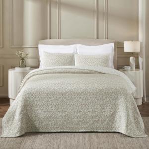 Superior Cotton Blend Coverlet, Home Decor, Decorative Bed Spread, Aesthetic Master/Guest Bedroom, Medium Weight Blanket, Matelasse Coverlet, Bedding Essentials, Vineyard Collection, King, Sky Blue(Beige-vnyd)