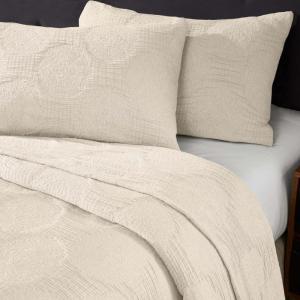 Superior Cotton Blend Coverlet, Home Decor, Decorative Bed Spread, Aesthetic Master/Guest Bedroom, Medium Weight Blanket, Matelasse Coverlet, Bedding Essentials, Vineyard Collection, King, Sky Blue(Ivory-tnta)