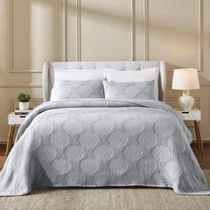 Superior Cotton Blend Coverlet, Home Decor, Decorative Bed Spread, Aesthetic Master/Guest Bedroom, Medium Weight Blanket, Matelasse Coverlet, Bedding Essentials, Vineyard Collection, King, Sky Blue(Denim Blue-tnta)