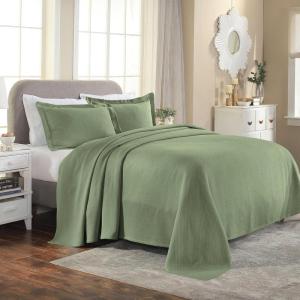 Superior Solitaire Cotton 3 Piece Bedspread Set, Home Bed Decor, Decorative Textured Bed Spread, 2 Pillow Shams, Airy Blanket, Matelasse Coverlet Bedding, All-Season Accent Blanket, King, Navy Blue(Sage)