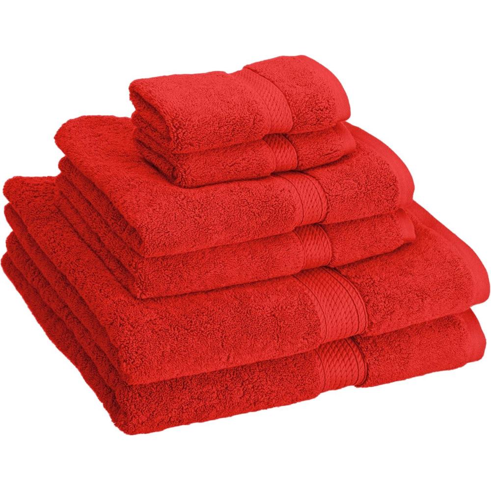 imageSuperior Egyptian Cotton Solid Towel Set 6PC Midnight BlueCandy Apple
