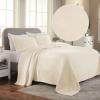 Superior 100% Cotton Geometric Fret 3-Piece Scalloped Bedspread Set, King, Ivory