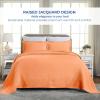 Superior 2 Piece Celtic Circles Cotton Bedspread Set, Decorative Bed Spread, Home Bed Decor, 1 Pillow Sham, Medium Weight Blanket, Matelasse Coverlet Bedding, Wedding Ring Design, Queen, Salmon