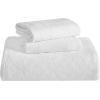 Superior Cotton 2-Piece Bedspread Set, 1 Medium Weight Bedspread, 1 Pillow Sham, Home Bed Decor, Warm Bedding, Matelasse Woven Oversized Blanket, Geometric Circles, Serenity Collection, Twin, White(White 03)