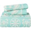 Superior Cotton Blend Bedspread 2-Piece Set, Light Weight Blanket, 1 Matching Pillow Sham, Oversized Bedding, Traditional Bedroom, Jacquard Medallion Decor, Kymbal Collection, Twin, Berry Red(Turquoise)