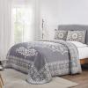 Superior Cotton Blend Bedspread 2-Piece Set, Light Weight Blanket, 1 Matching Pillow Sham, Oversized Bedding, Traditional Bedroom, Jacquard Medallion Decor, Kymbal Collection, Twin, Berry Red(Denim Blue)