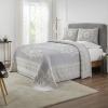 Superior Cotton Blend Bedspread 2-Piece Set, Light Weight Blanket, 1 Matching Pillow Sham, Oversized Bedding, Traditional Bedroom, Jacquard Medallion Decor, Kymbal Collection, Twin, Berry Red(Slate Blue)