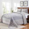 Superior Cotton Blend Bedspread 2-Piece Set, Light Weight Blanket, 1 Matching Pillow Sham, Oversized Bedding, Traditional Bedroom, Jacquard Medallion Decor, Kymbal Collection, Twin, Berry Red(Slate Blue)
