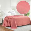 Superior Metro All-Season Cotton Blanket, Woven Blanket for Couch, Bed, Bedding, Farmhouse, Home Essentials, Cute and Cozy Bohemian Blankets, Herringbone Weave, Throw Size, Light Blue(Coral)