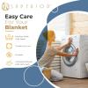 Superior Metro All-Season Cotton Blanket, Woven Blanket for Couch, Bed, Bedding, Farmhouse, Home Essentials, Cute and Cozy Bohemian Blankets, Herringbone Weave, Throw Size, Light Blue(Denim Blue)