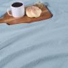 Superior Metro All-Season Cotton Blanket, Woven Blanket for Couch, Bed, Bedding, Farmhouse, Home Essentials, Cute and Cozy Bohemian Blankets, Herringbone Weave, Throw Size, Light Blue(Light Blue)