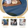 Superior Metro All-Season Cotton Blanket, Woven Blanket for Couch, Bed, Bedding, Farmhouse, Home Essentials, Cute and Cozy Bohemian Blankets, Herringbone Weave, Throw Size, Light Blue(Denim Blue)
