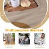 Superior Metro All-Season Cotton Blanket, Woven Blanket for Couch, Bed, Bedding, Farmhouse, Home Essentials, Cute and Cozy Bohemian Blankets, Herringbone Weave, Throw Size, Light Blue(Khaki)
