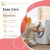 Superior Metro All-Season Cotton Blanket, Woven Blanket for Couch, Bed, Bedding, Farmhouse, Home Essentials, Cute and Cozy Bohemian Blankets, Herringbone Weave, Throw Size, Light Blue(Coral)