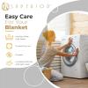 Superior Metro All-Season Cotton Blanket, Woven Blanket for Couch, Bed, Bedding, Farmhouse, Home Essentials, Cute and Cozy Bohemian Blankets, Herringbone Weave, Throw Size, Light Blue(Silver)