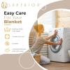 Superior Metro All-Season Cotton Blanket, Woven Blanket for Couch, Bed, Bedding, Farmhouse, Home Essentials, Cute and Cozy Bohemian Blankets, Herringbone Weave, Throw Size, Light Blue(Khaki)
