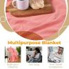 Superior Metro All-Season Cotton Blanket, Woven Blanket for Couch, Bed, Bedding, Farmhouse, Home Essentials, Cute and Cozy Bohemian Blankets, Herringbone Weave, Throw Size, Light Blue(Coral)