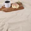 Superior Metro All-Season Cotton Blanket, Woven Blanket for Couch, Bed, Bedding, Farmhouse, Home Essentials, Cute and Cozy Bohemian Blankets, Herringbone Weave, Throw Size, Light Blue(Ivory)