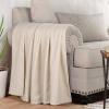 Superior Metro All-Season Cotton Blanket, Woven Blanket for Couch, Bed, Bedding, Farmhouse, Home Essentials, Cute and Cozy Bohemian Blankets, Herringbone Weave, Throw Size, Light Blue(Ivory)