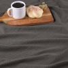 Superior Metro All-Season Cotton Blanket, Woven Blanket for Couch, Bed, Bedding, Farmhouse, Home Essentials, Cute and Cozy Bohemian Blankets, Herringbone Weave, Throw Size, Light Blue(Charcoal)
