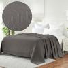 Superior Metro All-Season Cotton Blanket, Woven Blanket for Couch, Bed, Bedding, Farmhouse, Home Essentials, Cute and Cozy Bohemian Blankets, Herringbone Weave, Throw Size, Light Blue(Charcoal)