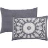 Superior Oversized Premium Bedspread Set Bohemian Style Jacquard-Weave Textured Medallion, Cotton-Polyester Blend with Matching Pillow Shams – Twin, Denim Blue