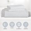Superior Remi Cotton Blend 3 Piece Bedspread Set, Home Bed Decor, Oversized Bedspread, 2 Pillow Shams, Medium Weight Blanket, Geometric Fringe, Matelasse Coverlet, Bedding Essentials, King, White