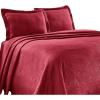 Superior 100% Cotton Geometric Fret 2-Piece Scalloped Bedspread Set, Twin, Peacock Blue(Burgundy)