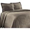 Superior 100% Cotton Geometric Fret 2-Piece Scalloped Bedspread Set, Twin, Peacock Blue(Charcoal)