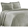 Superior 100% Cotton Geometric Fret 2-Piece Scalloped Bedspread Set, Twin, Peacock Blue(Platinum)