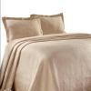 Superior 100% Cotton Geometric Fret 3-Piece Scalloped Bedspread Set, Full, Salmon(Bisque)